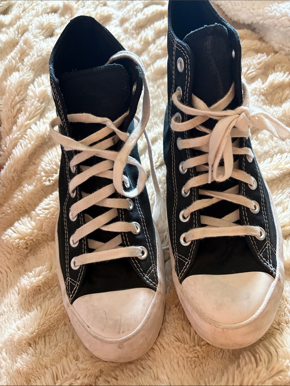 Converse Black High-Top Sneakers with White Laces